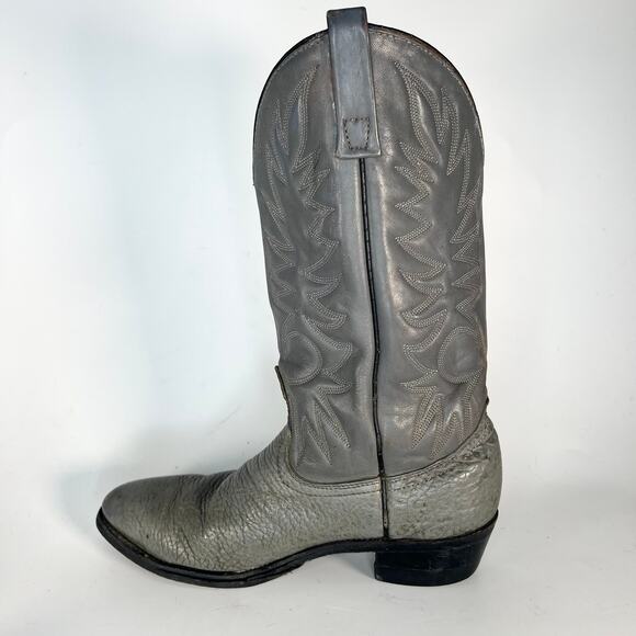 Palomino 12" Full-Grain Pebbled Leather Western Cowboy Boots 60093L5 Grey Men 10 - Picture 5 of 15